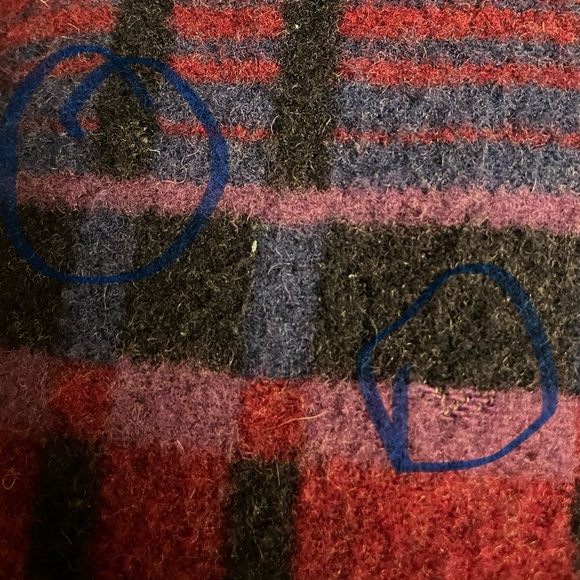 Vintage LL Bean 80s Aztec pattern Wool Trench coat - Picture 8 of 10